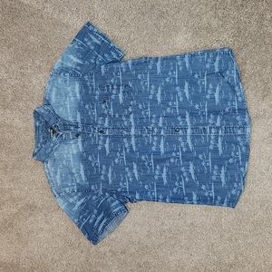 Mens Express denim Palm Tree shirt
